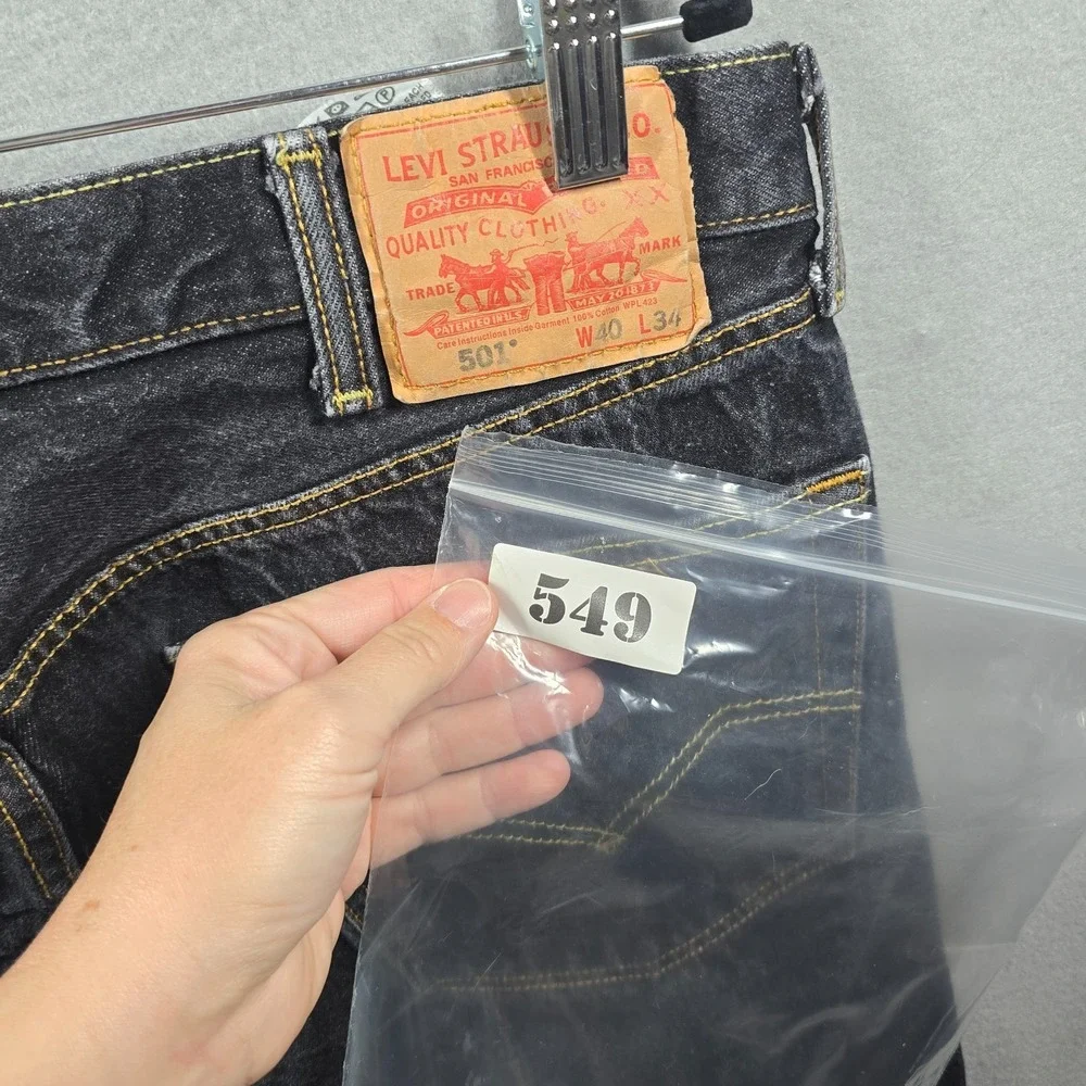 Levi's‎ 501 Button Fly Jeans Mens W40 L34 Dark Wash Straight Leg Made in Mexico